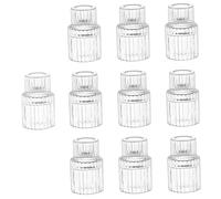 Taper Candle Holder Glass Candle Holder 10PCS Clear Tea Light Holders for Wedding, Birthday, Festival Table Centerpiece 1.4x2.8 inch