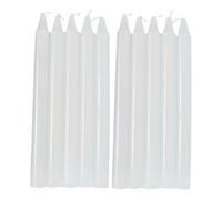 Taper Candles - Long Survival Candles | Tapered Dinner Candles - Durable Unscented Candles - 10 x Long Burning Wax Candles - Supplies Red/White Household Candles for Home Emergencies