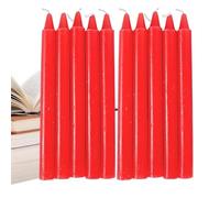 Taper Candles, Natural Wax Unscented Candles, Red White Household Short Tapers for Weddings, Blessings, Celebrations, Home Use, Emergencies Supplies, 0.47x6.3 Inches