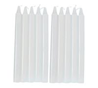 Tapered Candles - Paraffin 0.47 X 6.3 Inch, Pack Of 10 | White And Red Emergency Disaster Prevention Candles | Ancestral Worship Wedding Blessing Conical Candle
