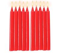 Tapered Candles - Set of 10 Natural Long Burning Red and White Candles | Ideal for Weddings, Blessings, Celebrations, and Power Outages | Durable Survival Supply, Elegant Short Taper Design