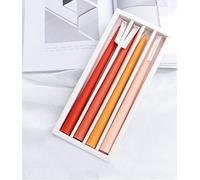 Tapered Dinner Candles Coloured Scented Candles Gift Set Over 7 Hours Burning Time Pack of 4 (Orange - Orange) …