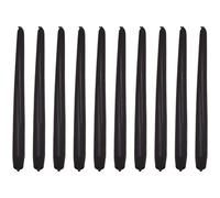 Tapered Dinner Candles, Pack of 10, Unscented, Long Burning Time, 24 cm / 9.45" (Black, Matt)