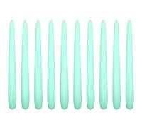 Tapered Dinner Candles, Pack of 10, Unscented, Long Burning Time, 24 cm / 9.45" (Fresh Mint, Matt)