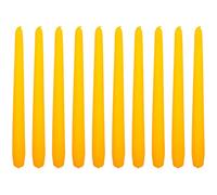 Tapered Dinner Candles, Pack of 10, Unscented, Long Burning Time, 24 cm / 9.45" (Orange, Matt)