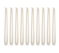 Tapered Dinner Candles, Pack of 10, Unscented, Long Burning Time, 24 cm / 9.45" (Pearl, Metallic)