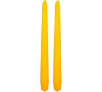 Tapered Dinner Candles, Pack of 2, Unscented, Long Burning Time, 24 cm / 9.45" (Orange, Matt)