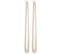 Tapered Dinner Candles, Pack of 2, Unscented, Long Burning Time, 24 cm / 9.45" (Pearl, Metallic)
