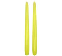 Tapered Dinner Candles, Pack of 2, Unscented, Long Burning Time, 24 cm / 9.45" (Pistachio, Varnished)