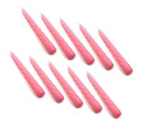 Tapered Dinner Candles, Table Spiral Candles, Pack of 10, Decorative Household Candles, Unscented, Natural Vegan Wax, Clean Burn, 7 Hours Burning Time, 23 cm / 9" Long (Pink)