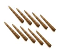 Tapered Dinner Candles, Table Spiral Candles, Pack of 10, Decorative Household Candles, Unscented, Natural Vegan Wax, Clean Burn, 7 Hours Burning Time, 23 cm / 9" Long (Cappuccino)