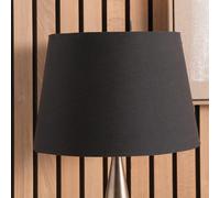 Tapered Lampshades for Table Lamps | Poly Cotton Large Lampshades for Floor Lamps | Small Lampshades for Standard Lamps (Black, 25cm Diameter)