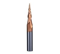Tapered Spiral End Mill, 3.175/4/6mm Ball Nose CNC Router Bits Tungsten Carbide 2-Flute Milling Cutter For Metal Woodworking(R0.75x15Cx3.175Dx38L)