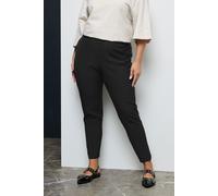 Yours Curve The Elasticated Tapered Stretch Trousers - Women's - Plus Size Curve Black