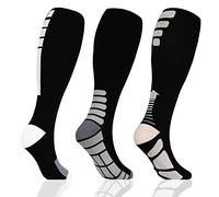 Tapesb 3 Pairs Plus size compression socks wide calf women men knee high 20-30 mmhg circulation for swelling 2xl 3xl 4xl 5xl, Sports 007, 3X-Large