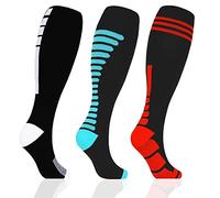 Tapesb 3 Pairs Plus size compression socks wide calf women men knee high 20-30 mmhg circulation for swelling 2xl 3xl 4xl 5xl, Sports 006, 4X-Large