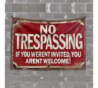 Tapestries Bold Warning: 'No Trespassing - If You Weren't Invited, Aren' Tapestry Preppy Decor Funny Home Decor(100X150CM)