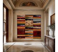 Tapestries Extra Large 200 x 300 cm, Custom Images Banners Signs Personalized Tapestry Wall Hanging, Abstract, Geometric, Retro Red, Orange, Yellow, Black, White, Beige,