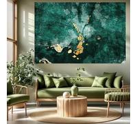 Tapestries Extra Large 200 x 300 cm, Custom Images Banners Signs Personalized Tapestry Wall Hanging, Modern Abstract Dark Green Orange Yellow Art Deco Patterns,
