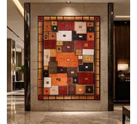 Tapestries Extra Large 200 x 300 cm, Custom Images Banners Signs Personalized Tapestry Wall Hanging, Modern Geometric Orange, Red, Black, White, Brown, Beige,