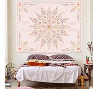 Tapestries Extra Large 200 x 300 cm, Custom Images Banners Signs Personalized Tapestry Wall Hanging, Pink, Orange, Beige, Red Art Deco Vintage Floral,