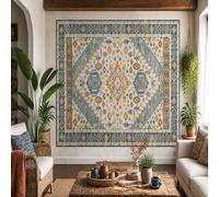 Tapestries for House Warming Gifts Wall Art Room Aesthetic Decor Indoor, Custom Tapestry 150 x 220 cm,Retro Geometric Blue, Beige, Orange, Brown,
