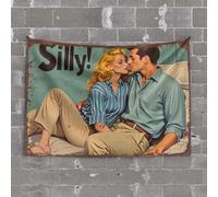 Tapestries Room Decor A Couple Shares An Intimate Moment On A Bed Tapestry Room Door Decor Outdoor Bar Decor(75X100CM)