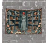 Tapestries Room Decor Blindfolded in The Library: A Mysterious Reading Adventure Tapestry Outdoor Bar Decor Boys Bedroom Accessories(75X100CM)