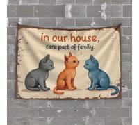 Tapestries Room Decor In Our House, Care Is Part Of Family. Tapestry Room Door Decor Outdoor Bar Decor(75X100CM)