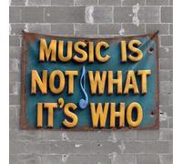 Tapestries Room Decor Music Is Not What It'S Who. Tapestry Room Door Decor Outdoor Bar Decor(100X150CM)