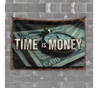 Tapestries Room Decor Timeless Wisdom: The Clock Ticking Away On Dollars Tapestry Outdoor Bar Decor Boys Bedroom Accessories(75X100CM)