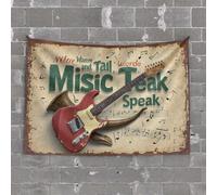 Tapestries Room Decor Where Words and Tail Music Speak: A Guitar'S Melodic Tale Tapestry Garage Accessories for Man Cave Stuff for Your Roo(75X100CM)