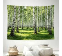 Tapestry 120x80 cm, Birch Grove Tapestry Wall Hanging for Bedroom, Soft Fabric, Lightweight Fresh Woodland Small Wall Decor for Dorm C-1682