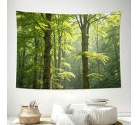 Tapestry 120x80 cm, Green Woodland Tapestry Wall Hanging for Bedroom, Soft Fabric, Lightweight Scenery Small Wall Decor for Dorm C-1794