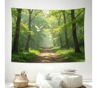 Tapestry 120x80 cm, Woodland Path Tapestry Wall Hanging for Bedroom, Soft Fabric, Lightweight Natural Scenery Small Wall Decor for Dorm C-1890
