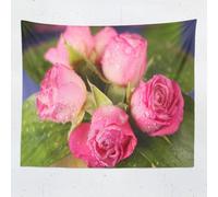 Tapestry 130x150 cm Pink Roses Wall Hanging Microfiber Large Size Tapestries 3D Print Beautiful Flowers Wall Hangings Art for Bedroom Living Room Home Decor A2641