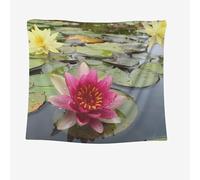 Tapestry 130x150 cm Water Lilies and Lotus Leaves Wall Hanging Microfiber Extra Large Size Tapestries 3D Print Plants Wall Hangings Art for Bedroom Living Room Home Decor b2616
