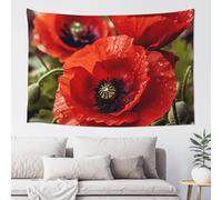 Tapestry 152x102 cm Art Wall Hanging for Living Room Modern Soft Aesthetic Tapestries Poster Beautiful Red Poppy Flower Tapestry Home Decoration Large Wall Tapestries for Bedroom Dorm Decor