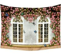 Tapestry 200x300 cm Pink Roses Wall Hanging Microfiber Extra Large Size Tapestries 3D Print Beautiful Flowers Wall Hangings Art for Bedroom Living Room Home Decor A124