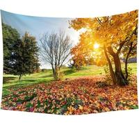 Tapestry 200x300 cm Yellow Trees Wall Hanging Microfiber Extra Large Size Tapestries 3D Print Autumn Scenery Wall Hangings Art for Bedroom Living Room Home Decor A1505