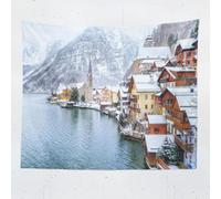 Tapestry 220x240 cm Country Architecture Wall Hanging Microfiber Extra Large Size Tapestries 3D Print Winter Scenery Wall Hangings Art for Bedroom Living Room Home Decor A1134