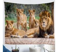 Tapestry 220x240 cm Lion Wall Hanging Microfiber Extra Large Size Tapestries 3D Print Wild Animals Wall Hangings Art for Bedroom Living Room Home Decor A1183