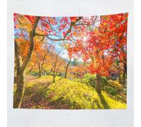 Tapestry 220x240 cm Red and Yellow Maple Leaves Wall Hanging Microfiber Extra Large Size Tapestries 3D Print Autumn Scenery Wall Hangings Art for Bedroom Living Room Home Decor A1171