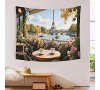 Tapestry 3D Printed Eiffel Tower, Soft Polyester High-Definition Artistic Romantic Paris Blanket, Washable Wall Decor for Study & Office, Modern Gift 150cmx200cm