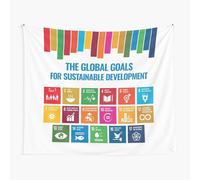 Tapestry 60x50inch The Global Goals for Sustainable Development - UN Sustainable Development Goals SDGs 2030 Wall Hanging Art Décor Living Room