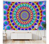Tapestry By Mzzjy Colorful Indian Mandala Tapestry Wall Hanging Beach Carpet Camping Tent Travel Mattress Bohemian Hippie Decor 59.05"x51.18"Inch(150x130 Cm)