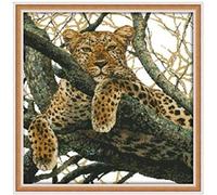 Tapestry Cross Stitch Half Needle Stitch Kit Animal Leopard Series Tapestry Embroidery Set 43x36cm Half Stitch Embroidery Set Including Multi Thread Cotton Thread 5D HD cod.064