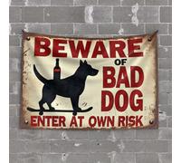 Tapestry For Bedroom Aesthetic Beware Of Bad Dog Tapestry Small Wall Tapestry Room Decor(75X100CM)