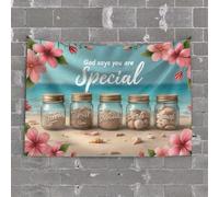 Tapestry for Bedroom Aesthetic God Says You are Special: A Beach Jar Collection Tapestry Home Bar Decor Bedroom Door Decor(75X100CM)