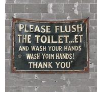 Tapestry for Bedroom Aesthetic Please Flush The Toilet...Et and Wash Your Hands! Tapestry Vintage Decor Outdoor Bar Accessories Decor(75X100CM)